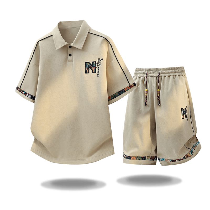 Embroidery Tshirt - Neues Sommer-Mode-Trendiges Outdoor-Sport-Kurzarm-T-Shirt-Set für Herren, Lässiges