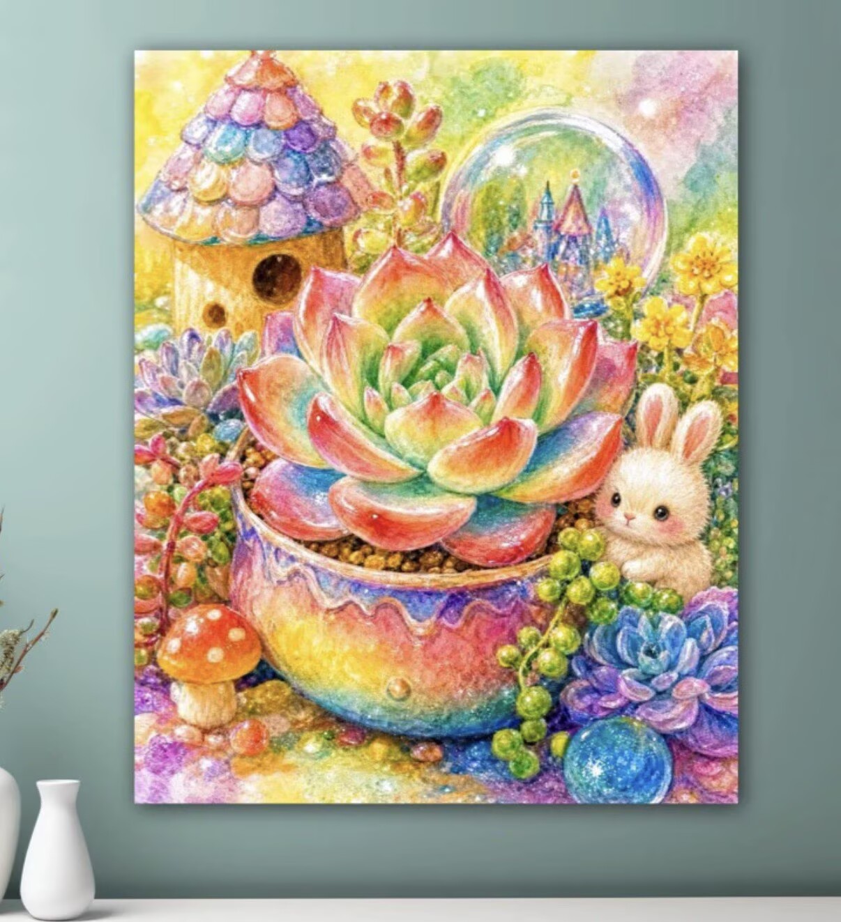 Embroidery Vs Cross Stitch - 9CT 11ct Set mit Sukkulenten-Motiv zum