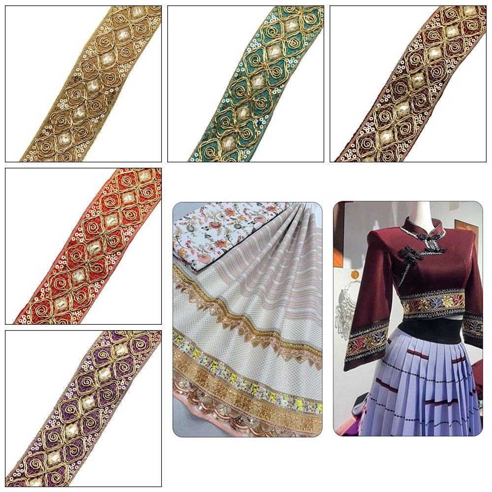 Embroidery Ribbon - 4,5 cm breites besticktes Spitzenband, 10
