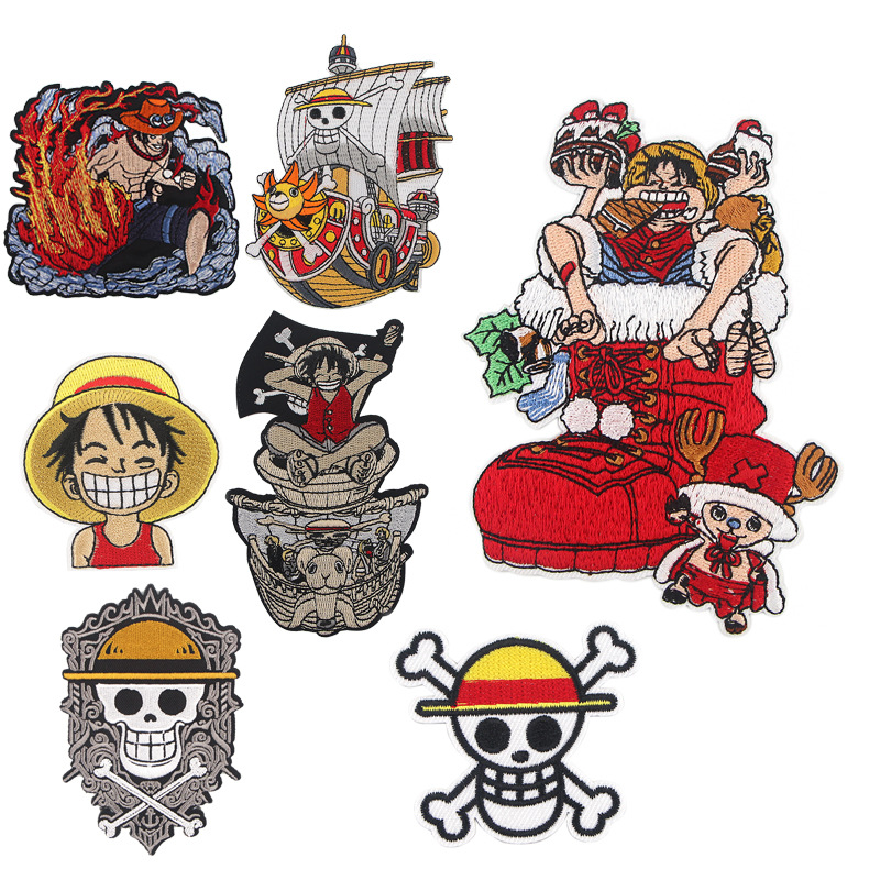 Embroidery Patches - Japanische Anime-Stickerei-Aufnäher zum Aufbügeln auf Kleidung,