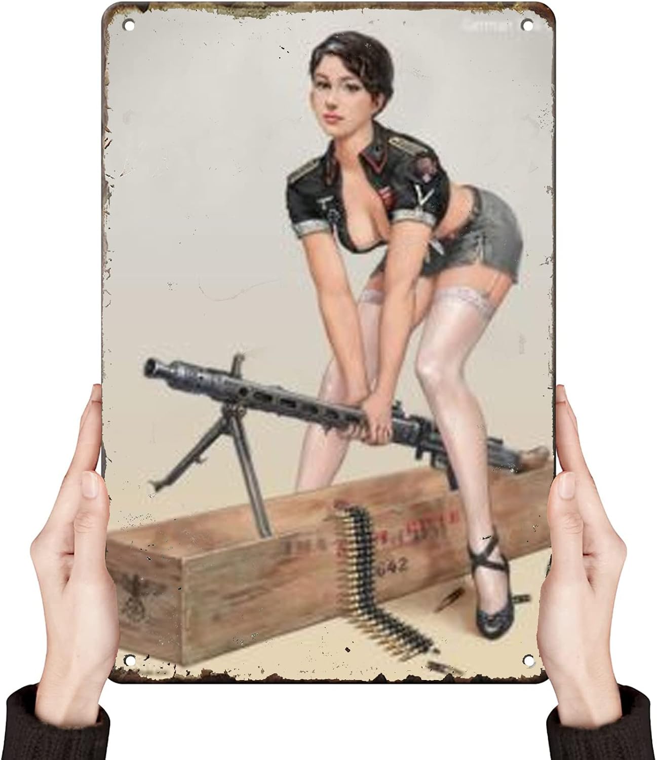 Embroidery Water - Vintage Retro Aluminium Wandkunst Zollgroßes Wasserfestes