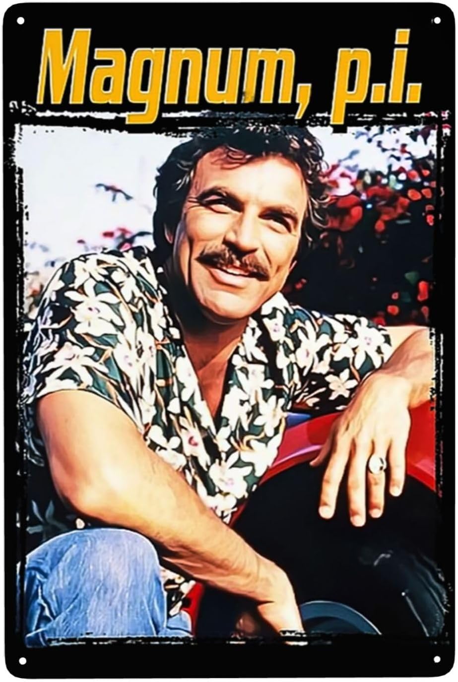 Embroidery Water - CASOWAT Tom Actor Selleck Metall-Blechschild, Wandkunst,