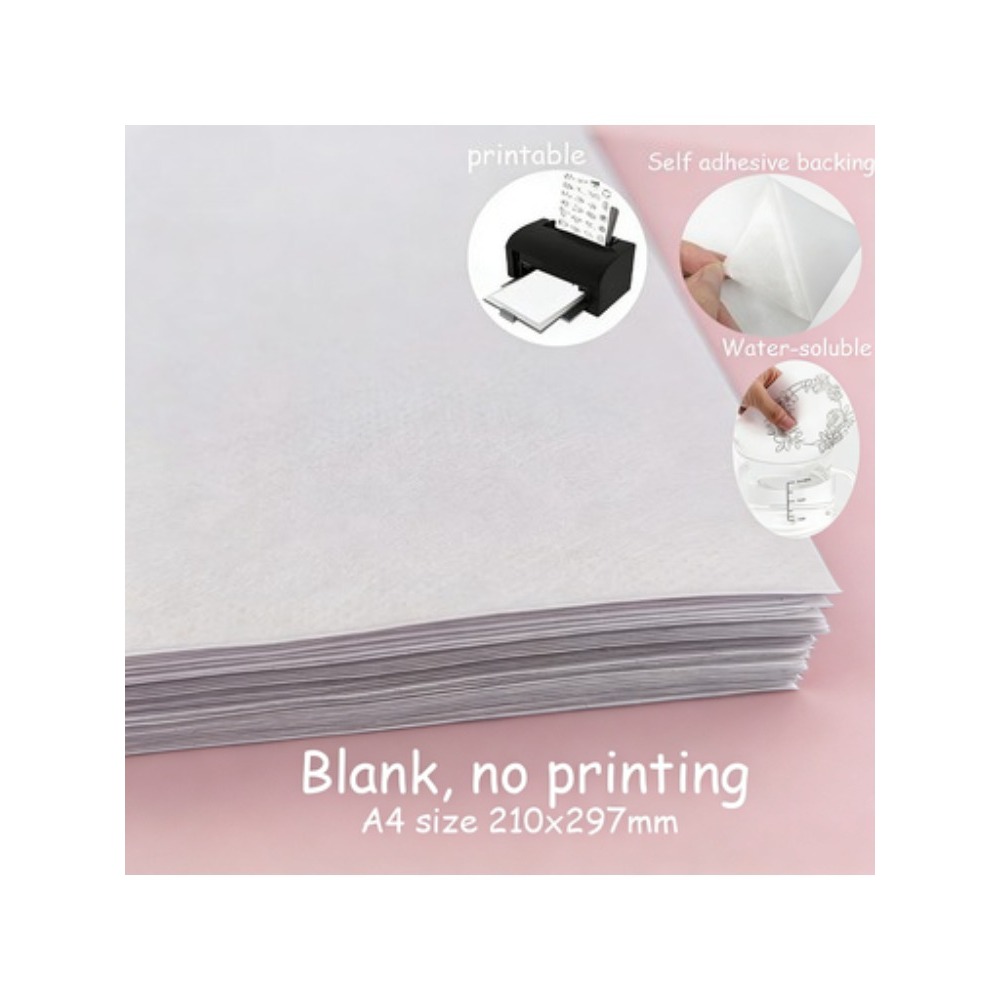 Water Soluble Stabilizer - 5 Blatt A4, individuell bedruckbar, wasserlöslicher