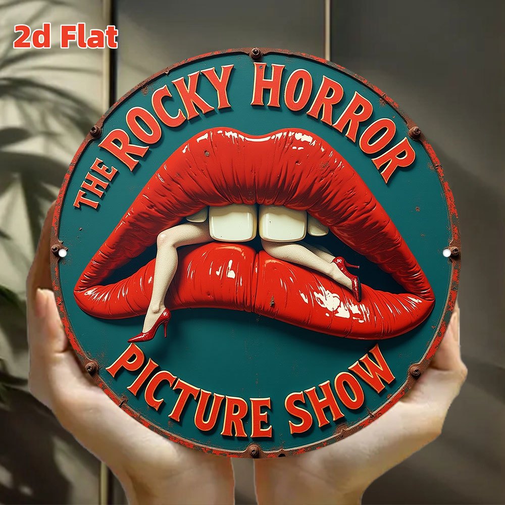 Embroidery Water - [2D Flat] Rundes Metallschild „Rocky Horror