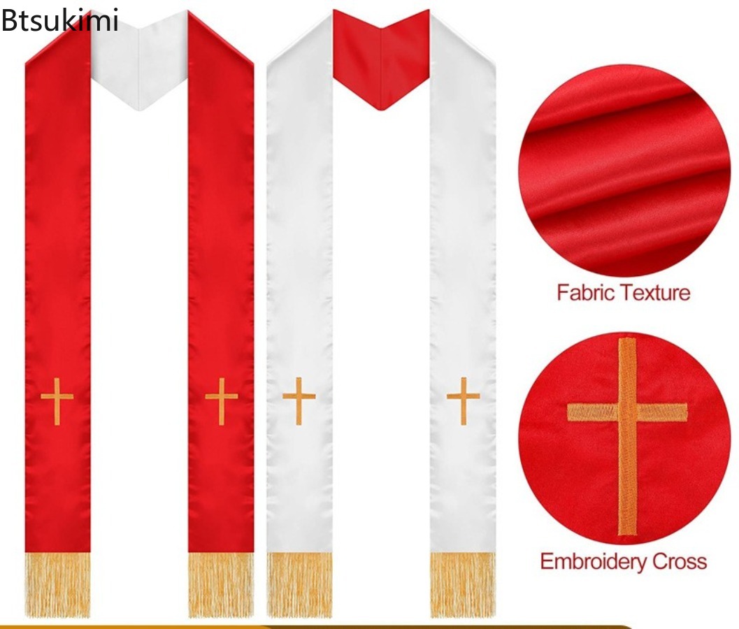 Embroidery Ribbon - Anglikanische Geistlichkeit, beidseitig bedruckte Priesterstola, für