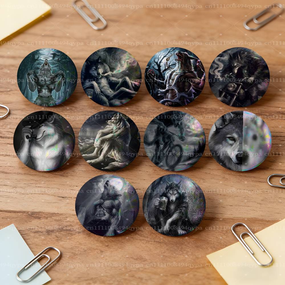 Embroidery Alpha - S-Sigma Wolf Alpha Button Pin Einzelpackung