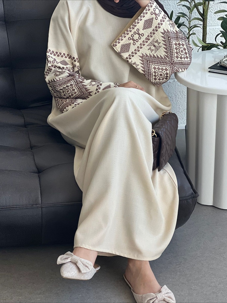 Embroidery Arabic - Eid Muslim Abaya für Frauen Party