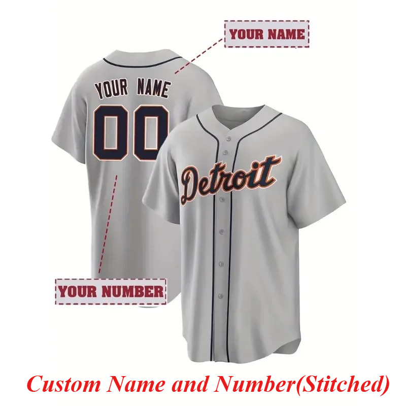 Embroidery Uniforms - Personalisierter Name und Nummer Herren-Baseballtrikot mit