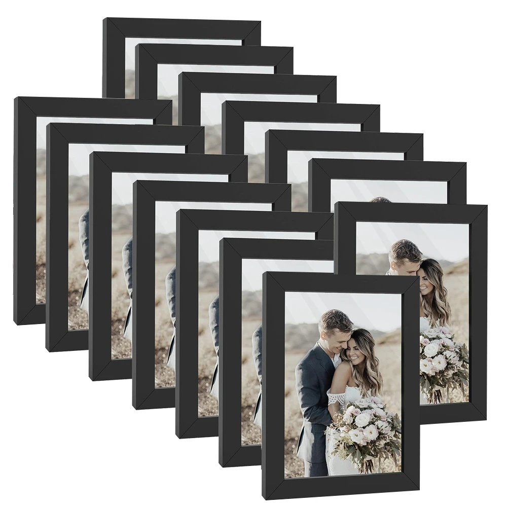 Frame Display Wood - 4x6 Zoll (14 Stück/Set) Bilderrahmen, Holz-Fotorahmen