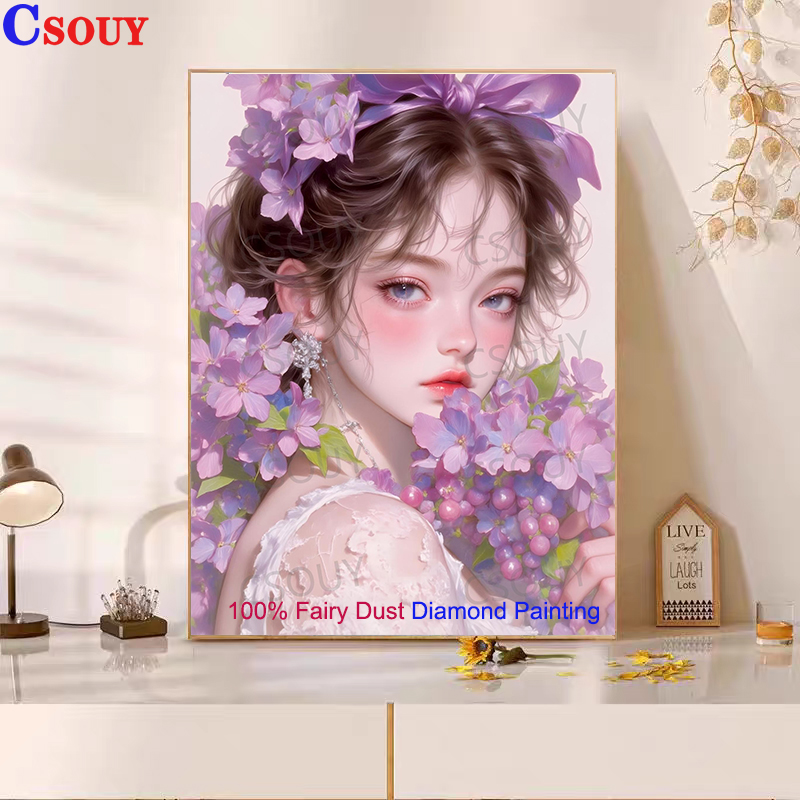 Embroidery Vs Cross Stitch - 100% Fairy Dust DIY Diamantmalerei Kreuzstich