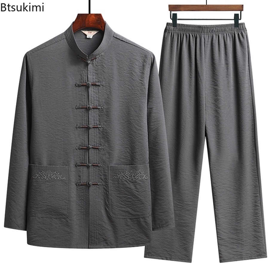 Embroidery Uniforms - Chinesischer Stil Set Herren Frühling Herbst