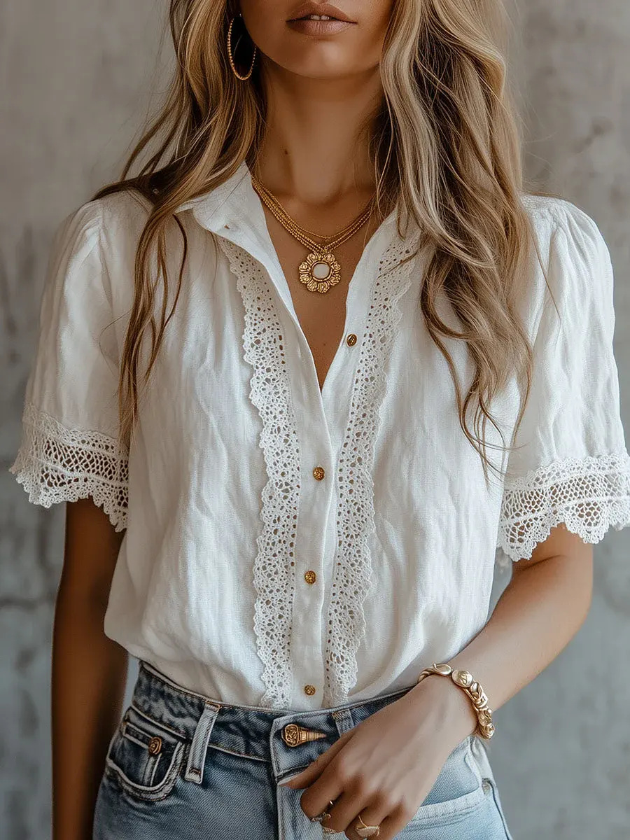 Elegante Damenblusen, lässig,  – Embroidery Uniforms Bewertung und Preis