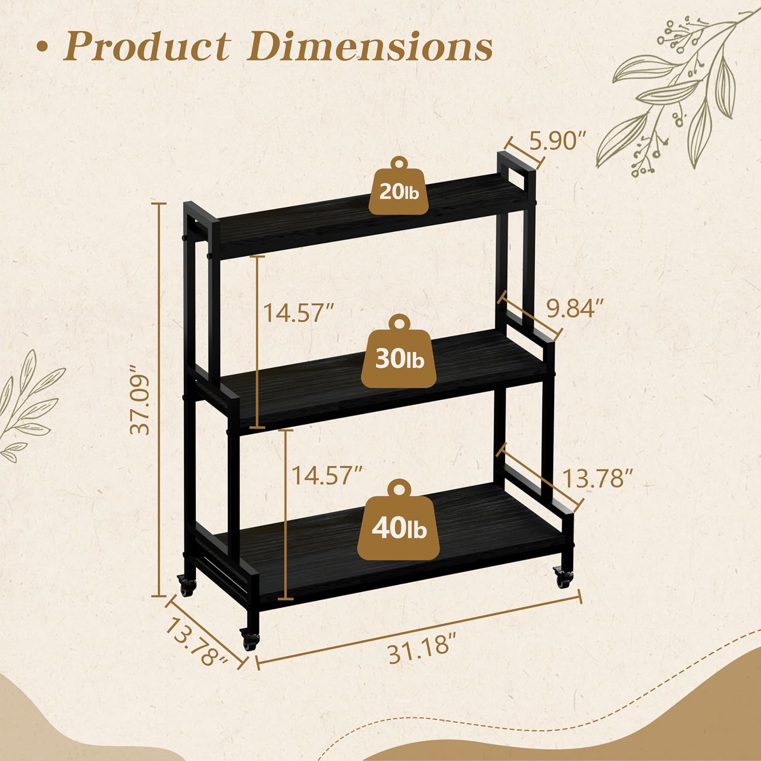 Rollbarer 3-stöckiger Pflanzen – Frame Display Wood Bewertung und Preis