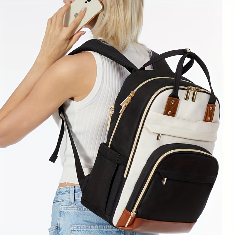 Zweifarbiger Laptop-Rucksack f – Embroidery Water Bewertung und Preis