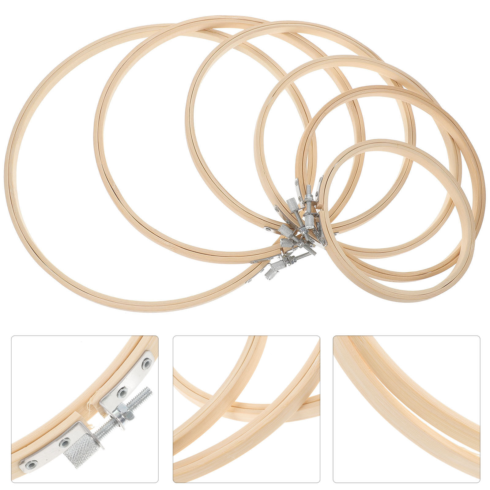 6-teiliges Set aus Bambus-Stic – Embroidery Hoop Plastic Bewertung und Preis