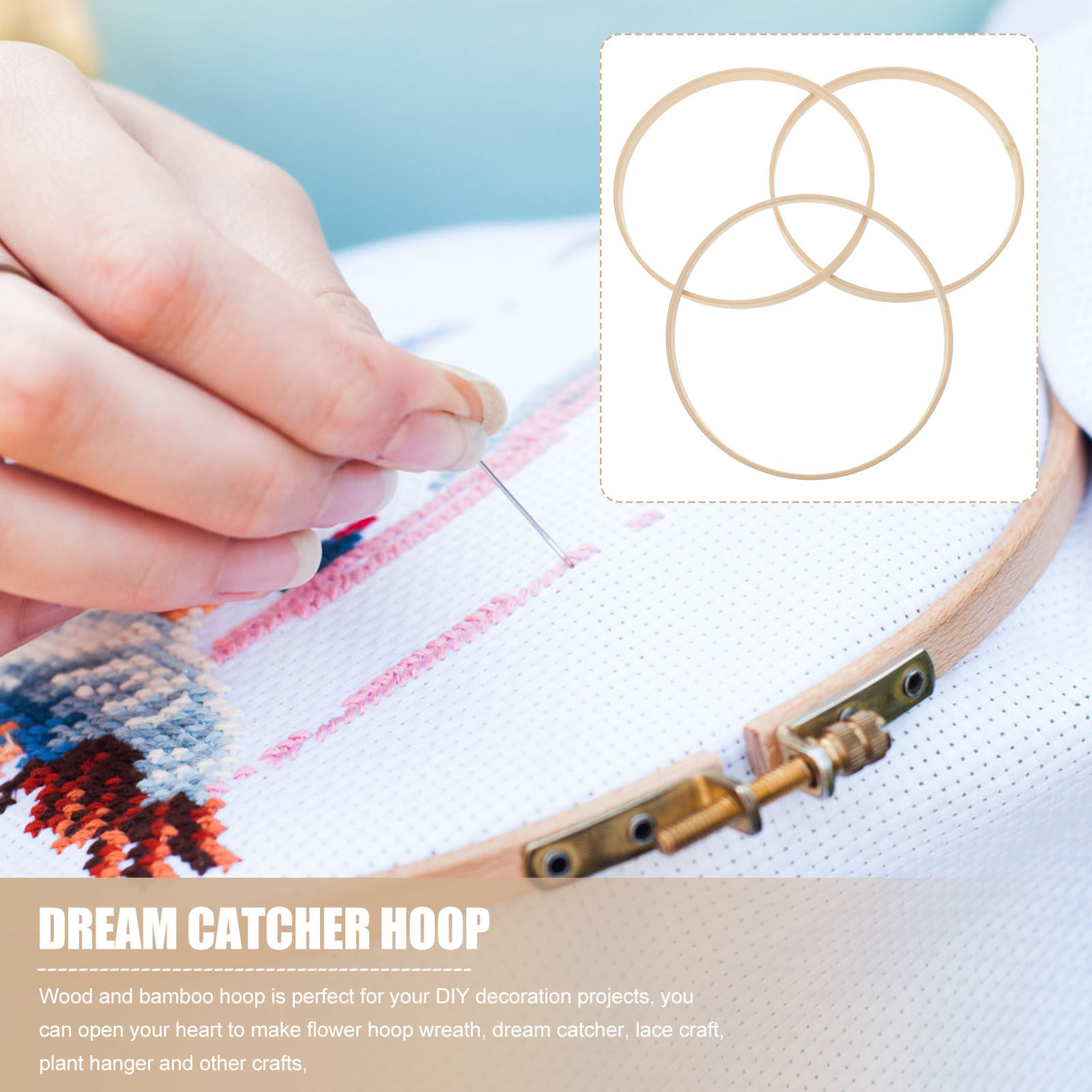 12 Stück 15 cm Bambus-Traumfän – Embroidery Hoop Plastic Bewertung und Preis
