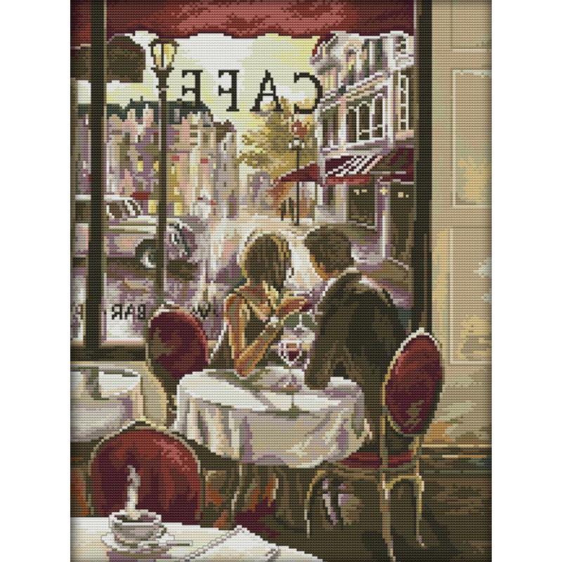 Café-Paar, künstlerische Figur – Embroidery Artist Bewertung und Preis