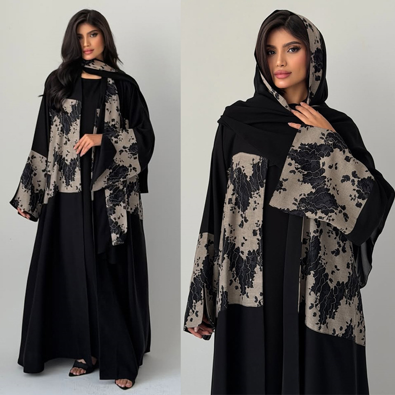 Damen Eid Abaya Hijab 2-teilig – Embroidery Arabic Bewertung und Preis