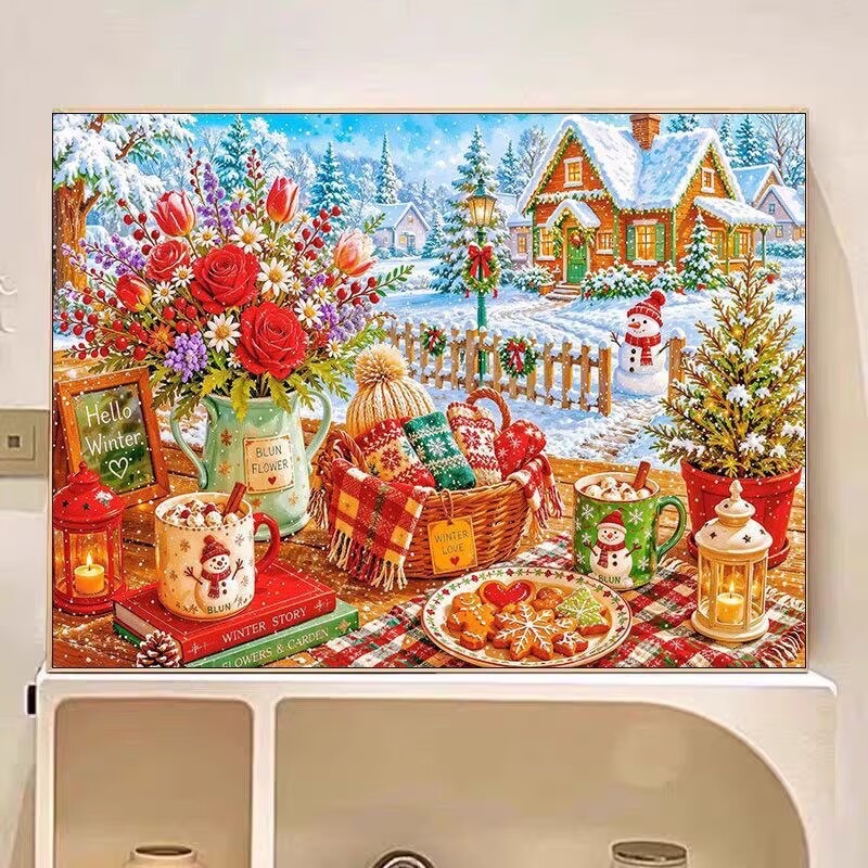 9CT 14ct Winter-Motiv-Kreuzsti – Embroidery Vs Cross Stitch Bewertung und Preis