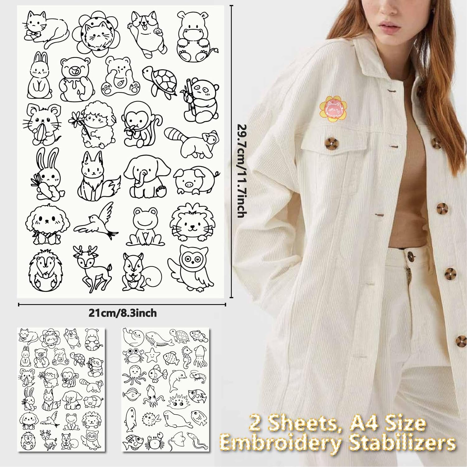 Niedliches Aufkleber-Set mit T – Embroidery Web Bewertung und Preis